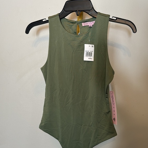 Crave Fame Women's green Mock Turtleneck Sleeveless Bodysuit Size XS - Picture 2 of 8
